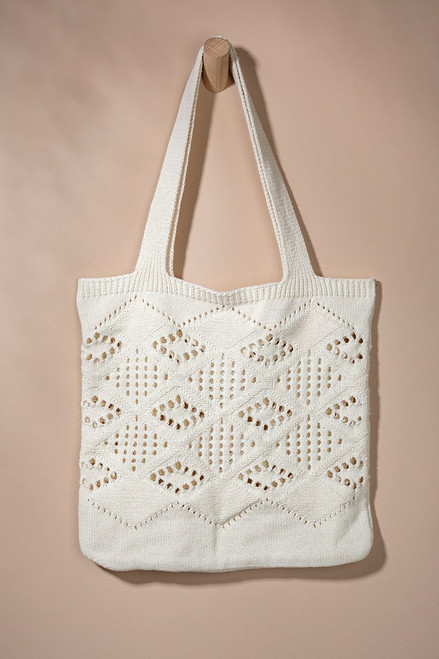 Eleanor Knitted Bow Detail Tote Bag