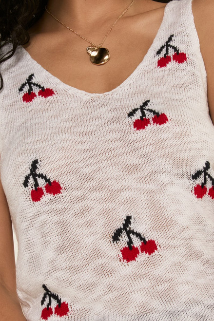 Lena Cherry Print Tank Top