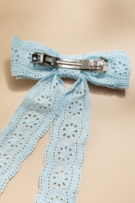 Cassandra Embroidered Bow Hair Barrette