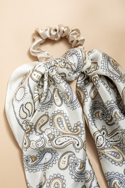 Dana Paisley Satin Scarf Scrunchie