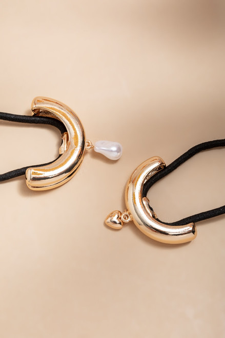 Victoria Gold Cuff Hair Tie Set