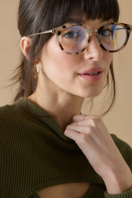 Veronica Milky Tort Shell Round Reading Glasses