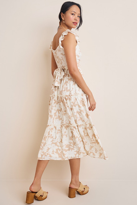 Edith Floral Tiered Midi Dress