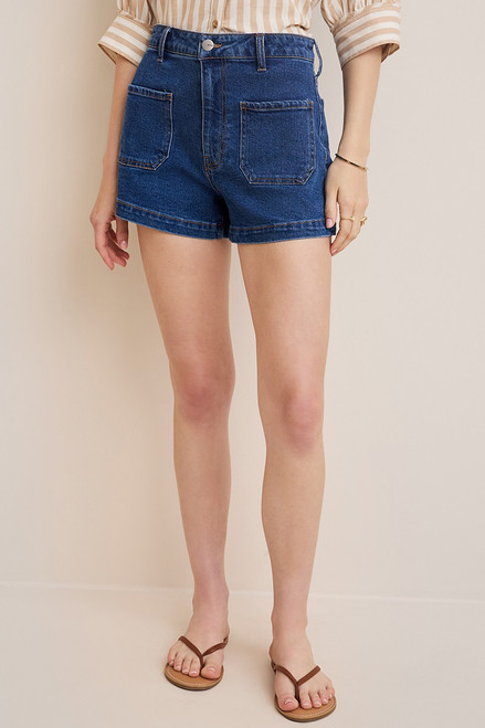 Joan Patch Pocket Denim Shorts