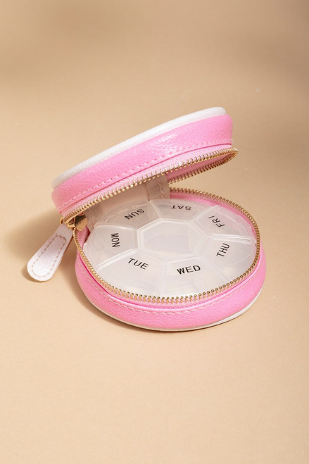 Floral Vegan Leather Pill Box