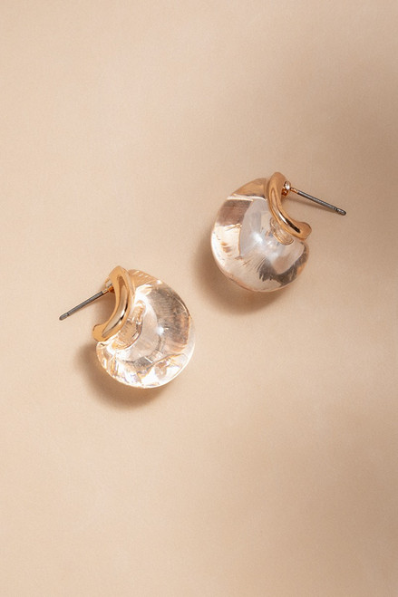 Lea Clear Gold Drop Earrings