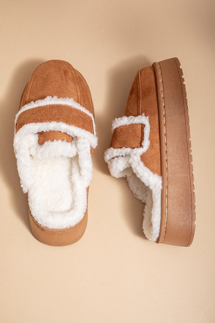 Tina Suede Platform Slippers