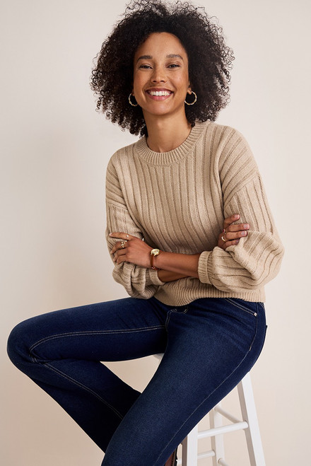 Amy Balloon Sleeve Pullover Sweater