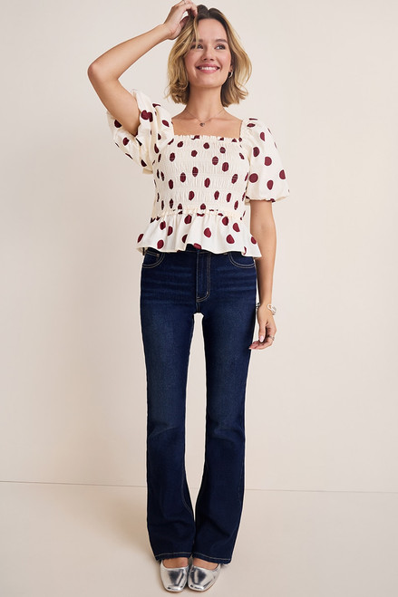 Julia Polka Dot Smocked Blouse