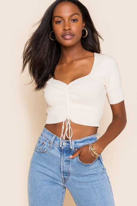 Daphne Drawstring Cropped Top