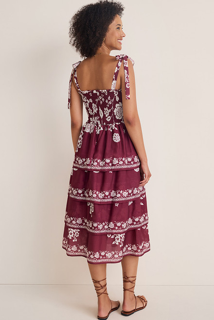 Alice Floral Smocked Tiered Midi Dress