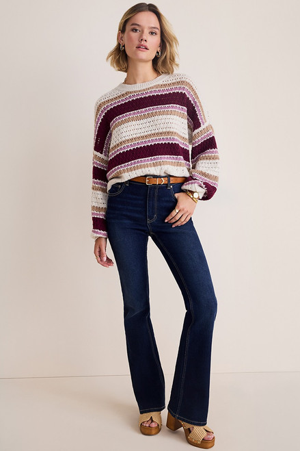 Trisha Long Sleeve Striped Sweater
