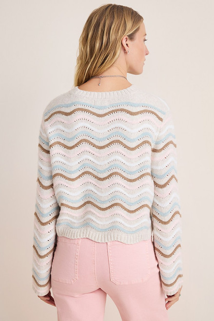 Vicky Wavy Striped Pullover Sweater