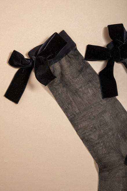 Tiffany Sheer Bow Crew Socks