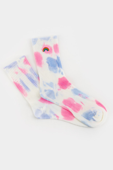 Rainbow Icon Tie-Dye Crew Socks