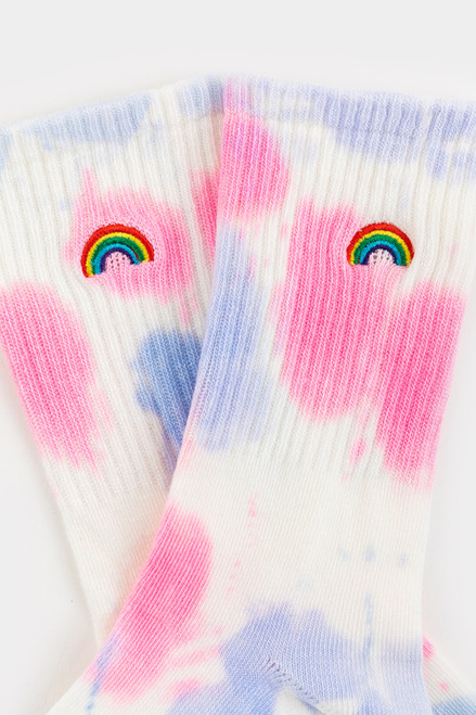Rainbow Icon Tie-Dye Crew Socks