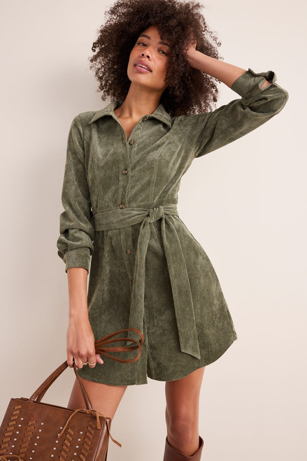 Raquel Corduroy Shirt Dress