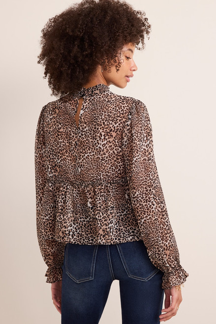Gina Leopard Print Tiered Blouse