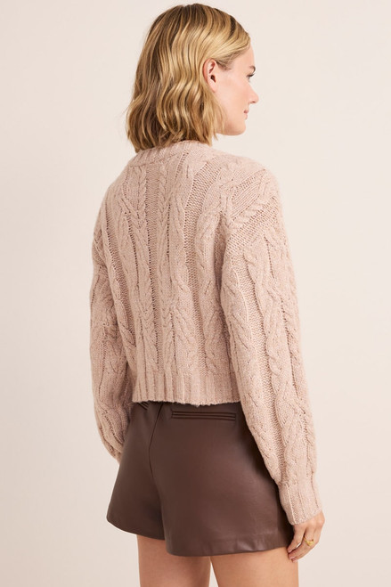 Sara Cable Knit Front Button Cardigan