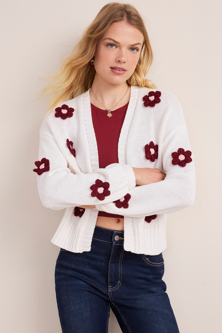 Clara Flower Bobble Cardigan