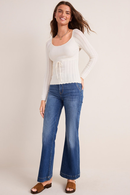 Bianca Scoop Neck Ribbed Knit Sweater