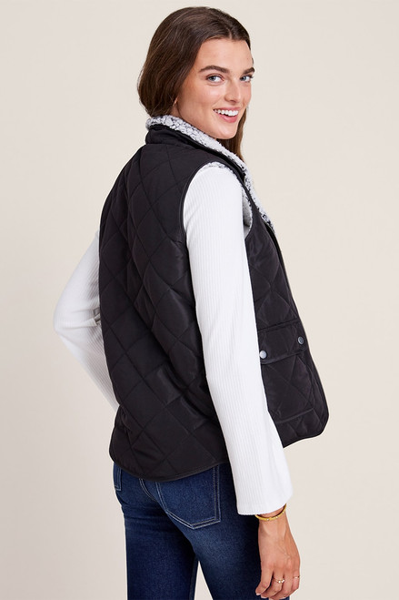 Francesca's Tanya Reversible Quilted Fleece Vest at Hamilton Place