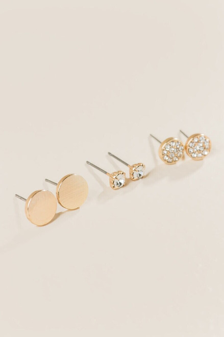 Alfie Cubic Zirconia Disc Studs Set