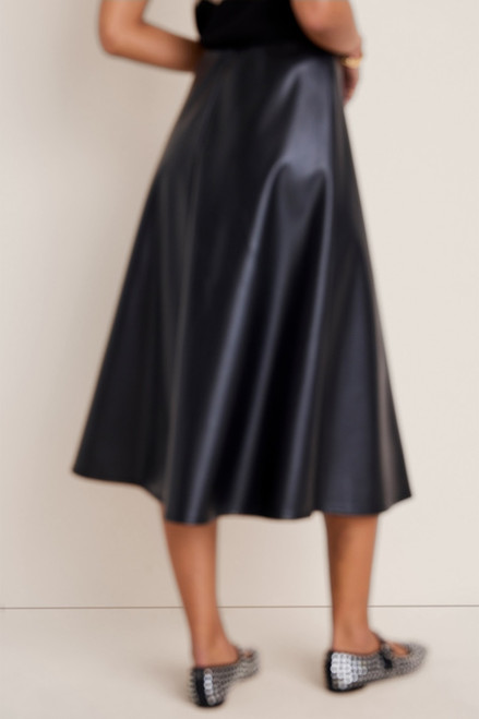 Charlotte Faux Leather Midi Skirt