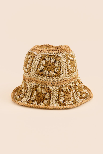 Simona 70's Crochet Square Mini Floppy Hat
