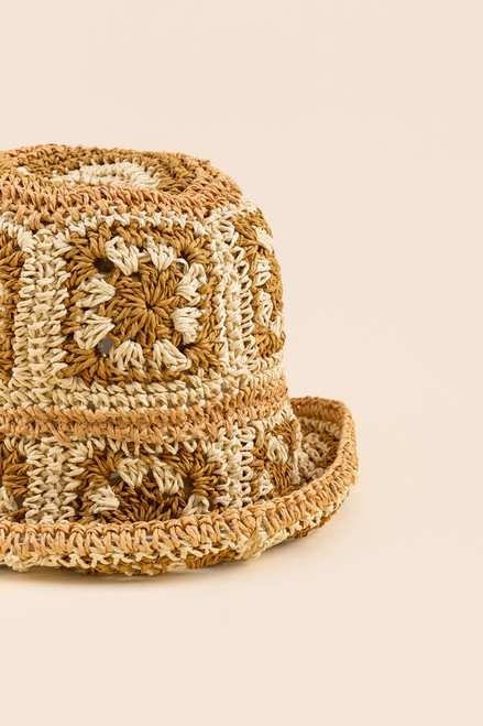 Simona 70's Crochet Square Mini Floppy Hat