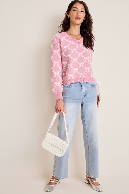 Becca Bow Intarsia Sweater