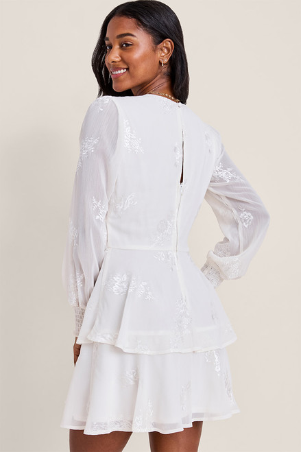 Kathy Embroidered Tiered Mini Dress