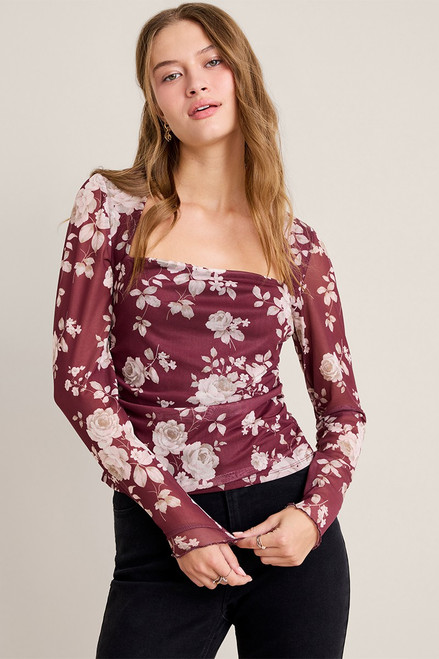 Ella Mesh Floral Top