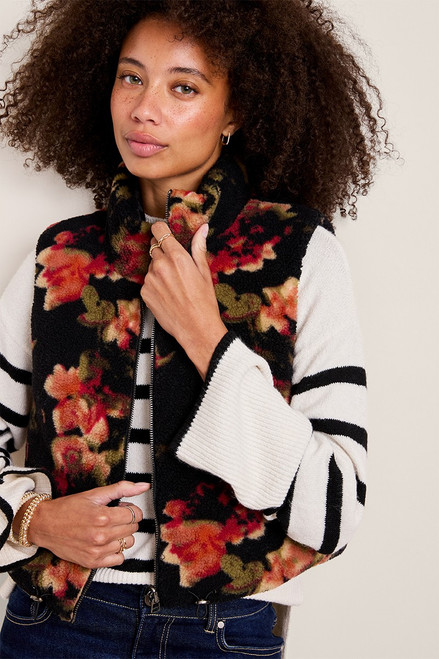 Beth Reversible Floral Fleece Vest