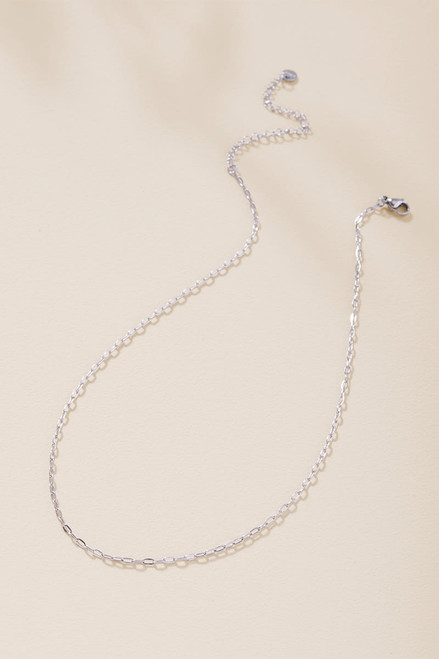 Ally Stainless Steel Mini Paperclip Necklace Silver