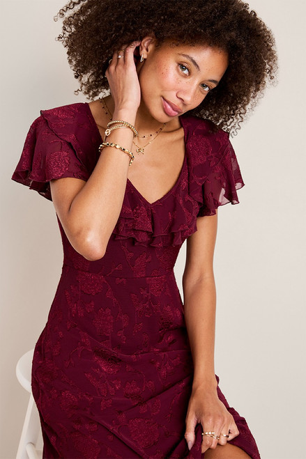 Mindy Floral Jacquard Maxi Dress