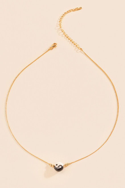 Yin Yang Beaded Pendant Necklace