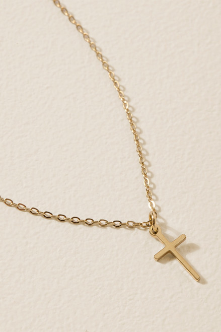 Donna Gold Cross Pendant Necklace