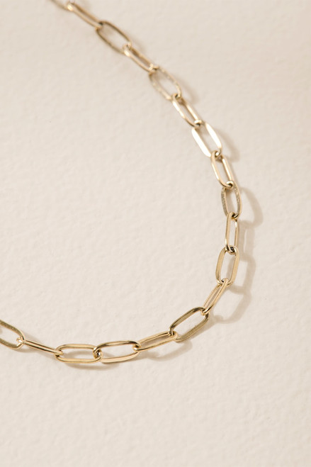 Ally Stainless Steel Mini Paperclip Necklace Gold