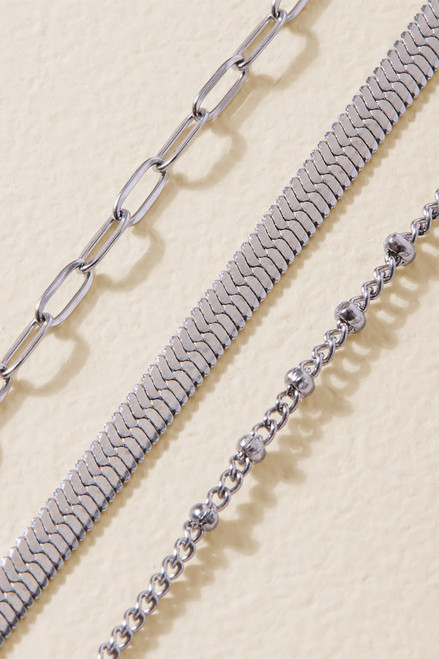 Lea Stainless Steel Layered Necklace Set