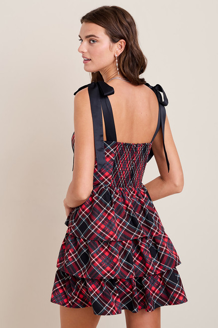 Charlotte Plaid Tiered Mini Dress