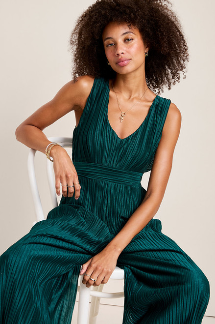 Anna Pleated Wide Leg Jumpsuit