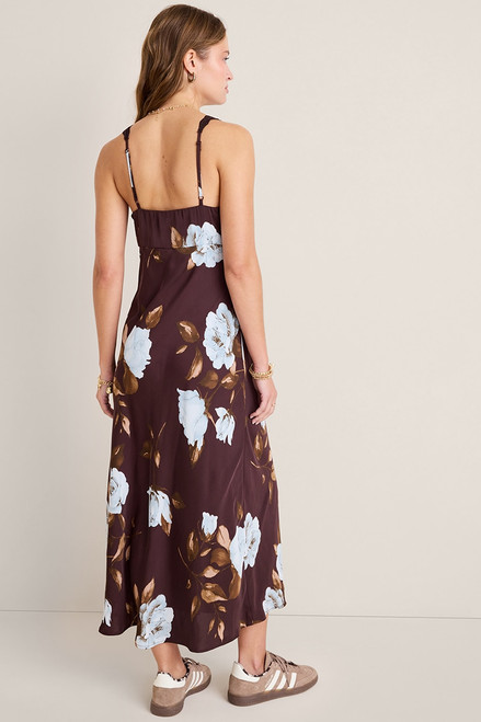 Lena Floral Satin Midi Dress