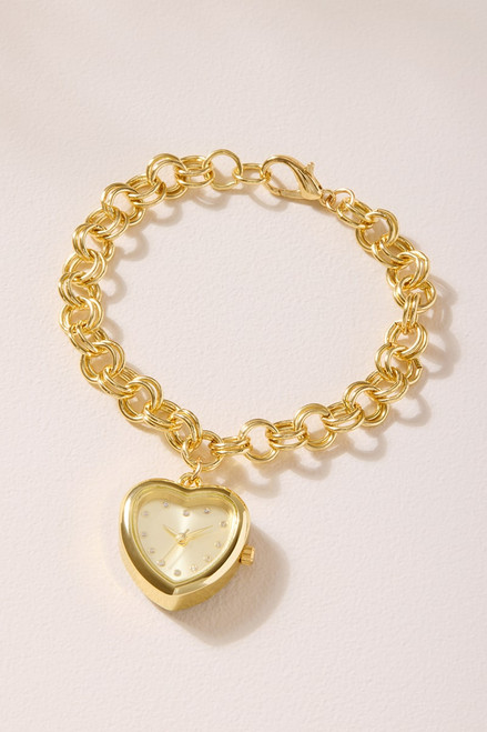 Gina Heart Watch Chain Bracelet