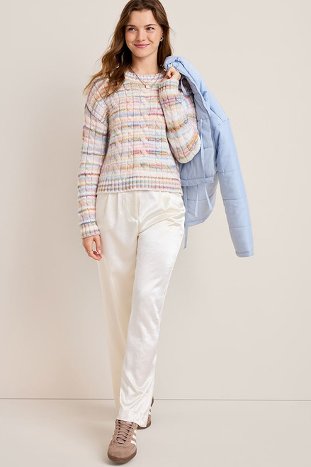 Julia Striped Cable Knit Sweater