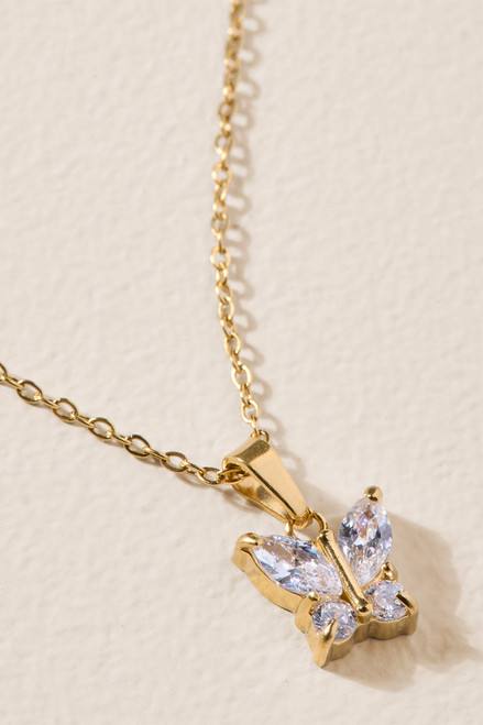 Nina Stainless Steel Butterfly Pendant Necklace