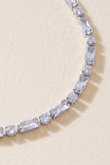 Nancy Silver Faceted Strand Bracelet