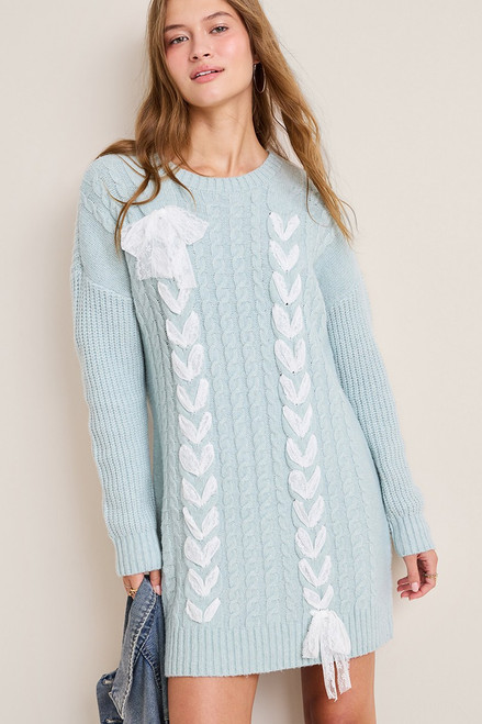 Isabel Lace Up Sweater Dress