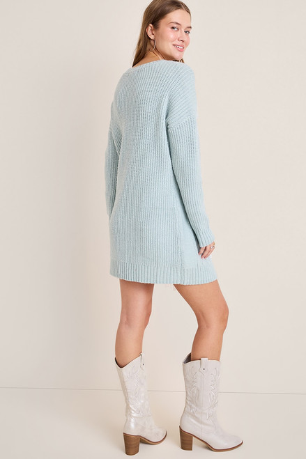 Isabel Lace Up Sweater Dress