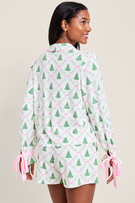 Christmas Trees and Bows Pajama Top